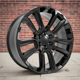 Angle view of a 24x10 Black wheel replacement for Cadillac Escalade replica rim 9510999